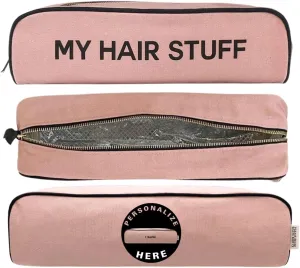 Personalized Hair Tools Travel Bag | Curling Iron Travel Case with Monogramming Heat Resistant | Traveling Case for Grooming Supplies | Hair Straightener Pouch for Hot Tools for Women | Pink
