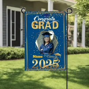 Personalized raduation arden Fla 2025 Conratulation rad Yard Sin Home Fla for raduation Party Ceremony(Dark reen)