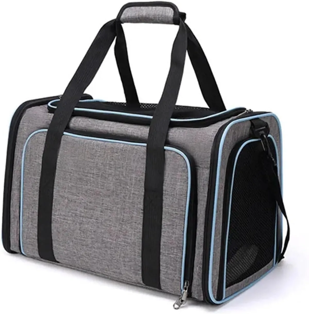 Pet Backpack Portable Breathable Foldable Shoulder Bag Cat and Dog Backpack Travel Pet Handbag Transport Bag(Blue,M)