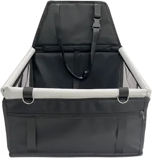 Pet Car Seat for Renault Talisman GrandTour Wagon Estate 2016-2018 2019 2020 2021 2022 2023 Dog Car Seat with Leash Portable Dog Bed for Car Washable Foldable Car Pet Bag,Black and Grey