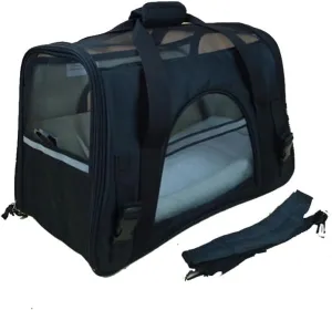 Pet Carrier Bag Cat Travel Bag Dog Outgoing Bag Foldable pet Bag Car pet Bag Pet Handbag Breathable cat Bag Cat Carrier Bag for Small Pets (Black, M:47X25X33CM/18.5"X9.8"X13")