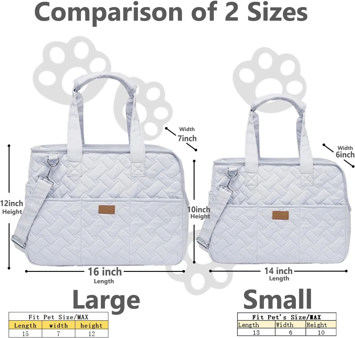 Pet Carrier Bag for Puppy,Grey,Woman Style,Cat Small Dog Carrier Handbag with Multiple Pockets,Breathable Mesh,Soft Cushion,Pets Tote Purse Picnic Travel Outdoor,7-15lbs