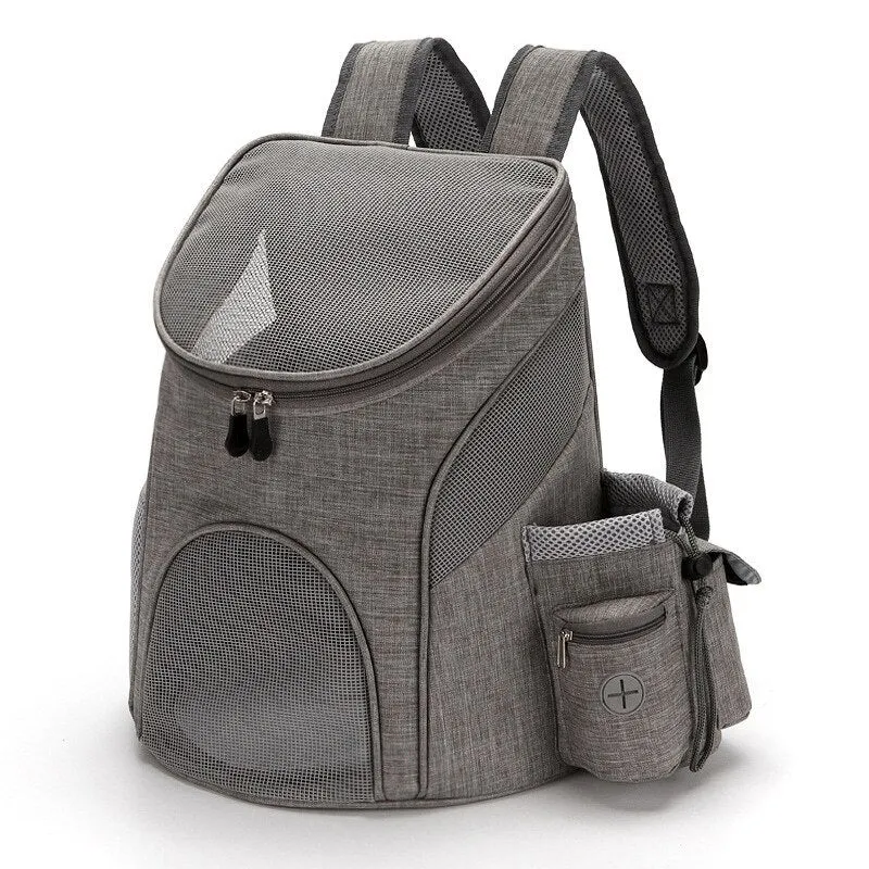 Pet Carriers Bag Cats Double Shoulder Bag Outdoor Travel Carrier Backpack With Safety Zippers Breathable Puppy Carrying Bag