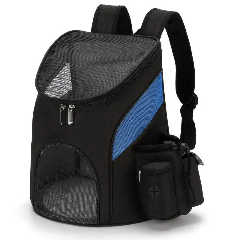 Pet Carriers Bag Cats Double Shoulder Bag Outdoor Travel Carrier Backpack With Safety Zippers Breathable Puppy Carrying Bag