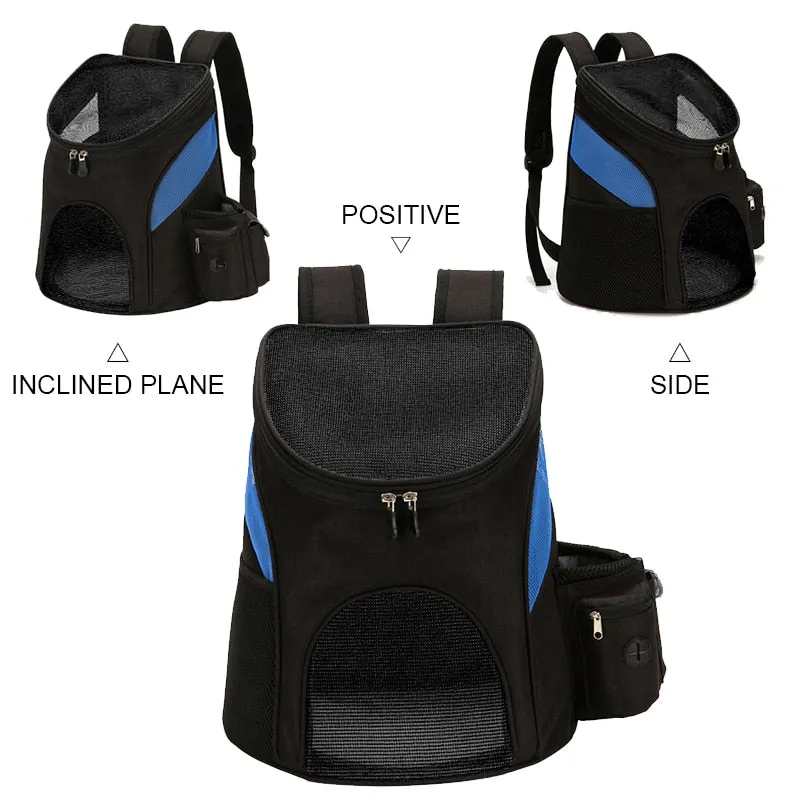 Pet Carriers Bag Cats Double Shoulder Bag Outdoor Travel Carrier Backpack With Safety Zippers Breathable Puppy Carrying Bag