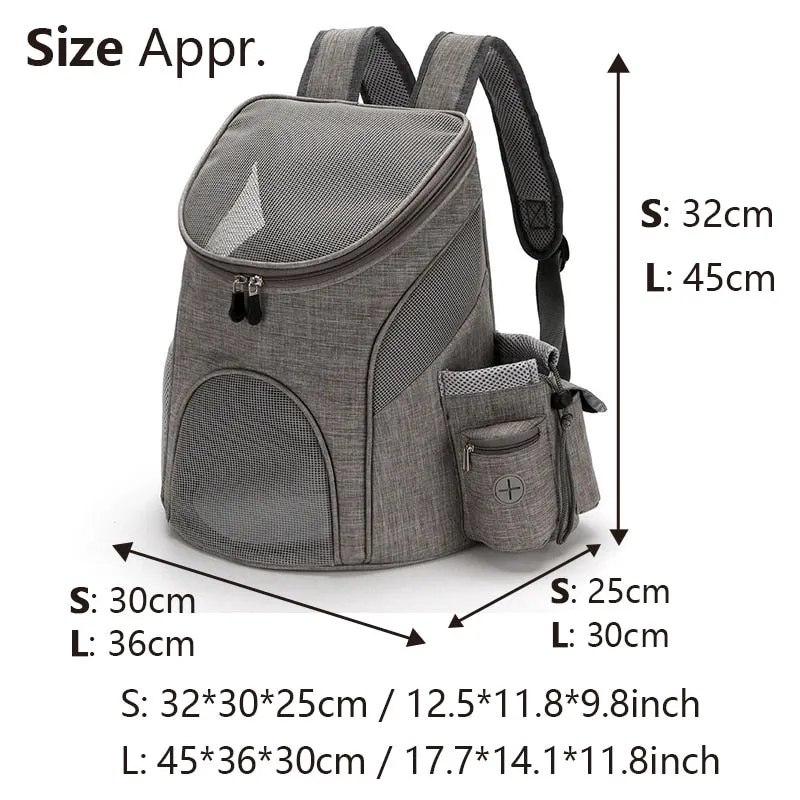 Pet Carriers Bag Cats Double Shoulder Bag Outdoor Travel Carrier Backpack With Safety Zippers Breathable Puppy Carrying Bag