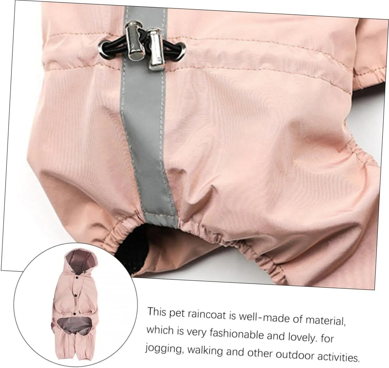Pet Dog Raincoat Weatherproof Reflective and Breathable Hood for Dogs