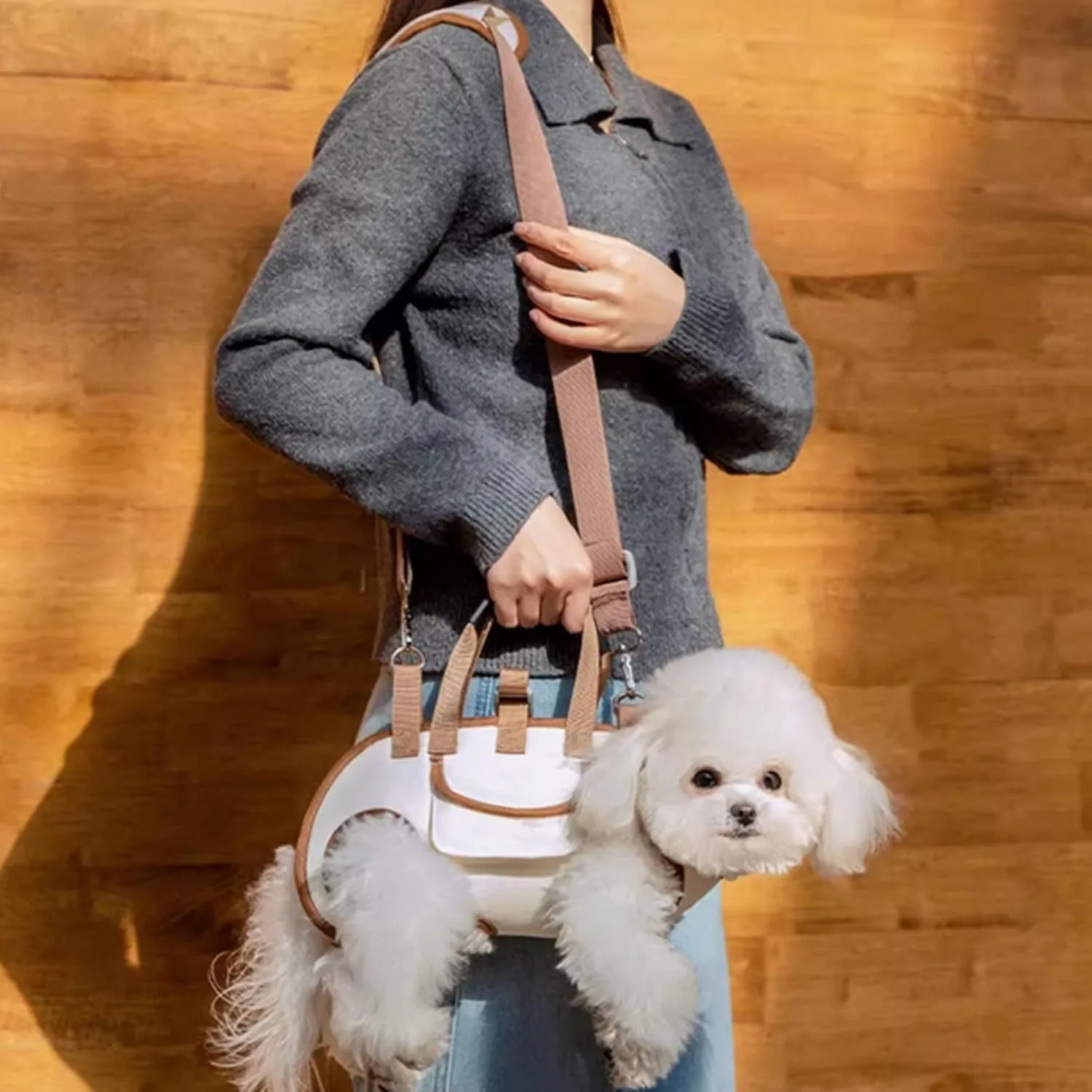Pet Dog Sling Carrier, Dog Carry Sling Portable Breathable Multifunctional Harness Traction Travel Adjust Strap Sling Bag Carrier for Dogs Cats (XL)