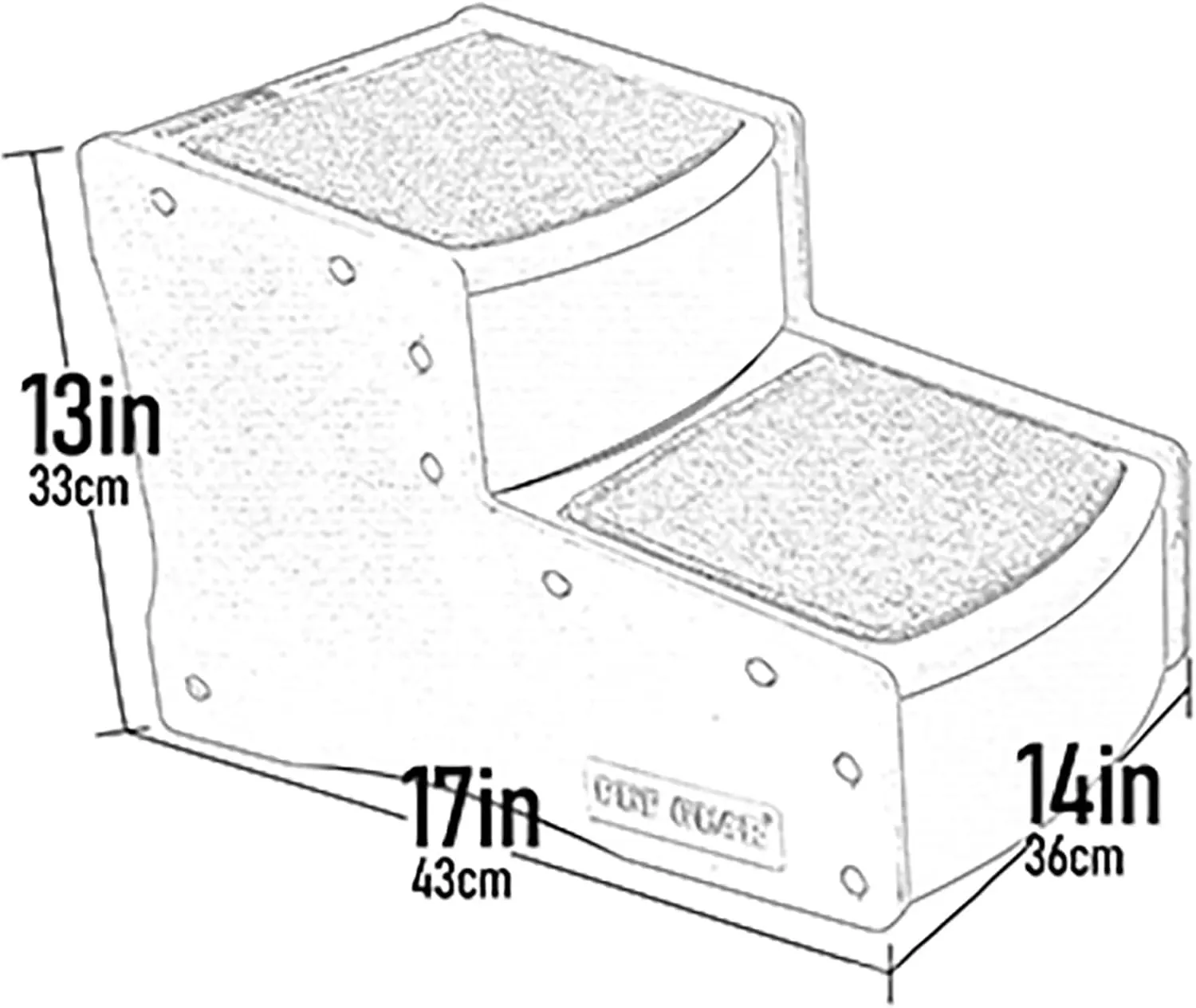 Pet Gear Easy Step II Pet Stairs, 2 Step for Cats/Dogs up to 75-pounds, Portable, Removable Washable Carpet Tread, No Tools Required, Toffee