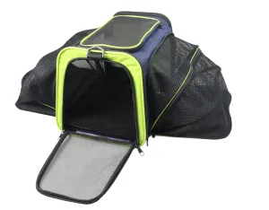 Pet Life Roomeo Folding Collapsible Airline Approved Pet Dog Carrier Crate: Color Blue