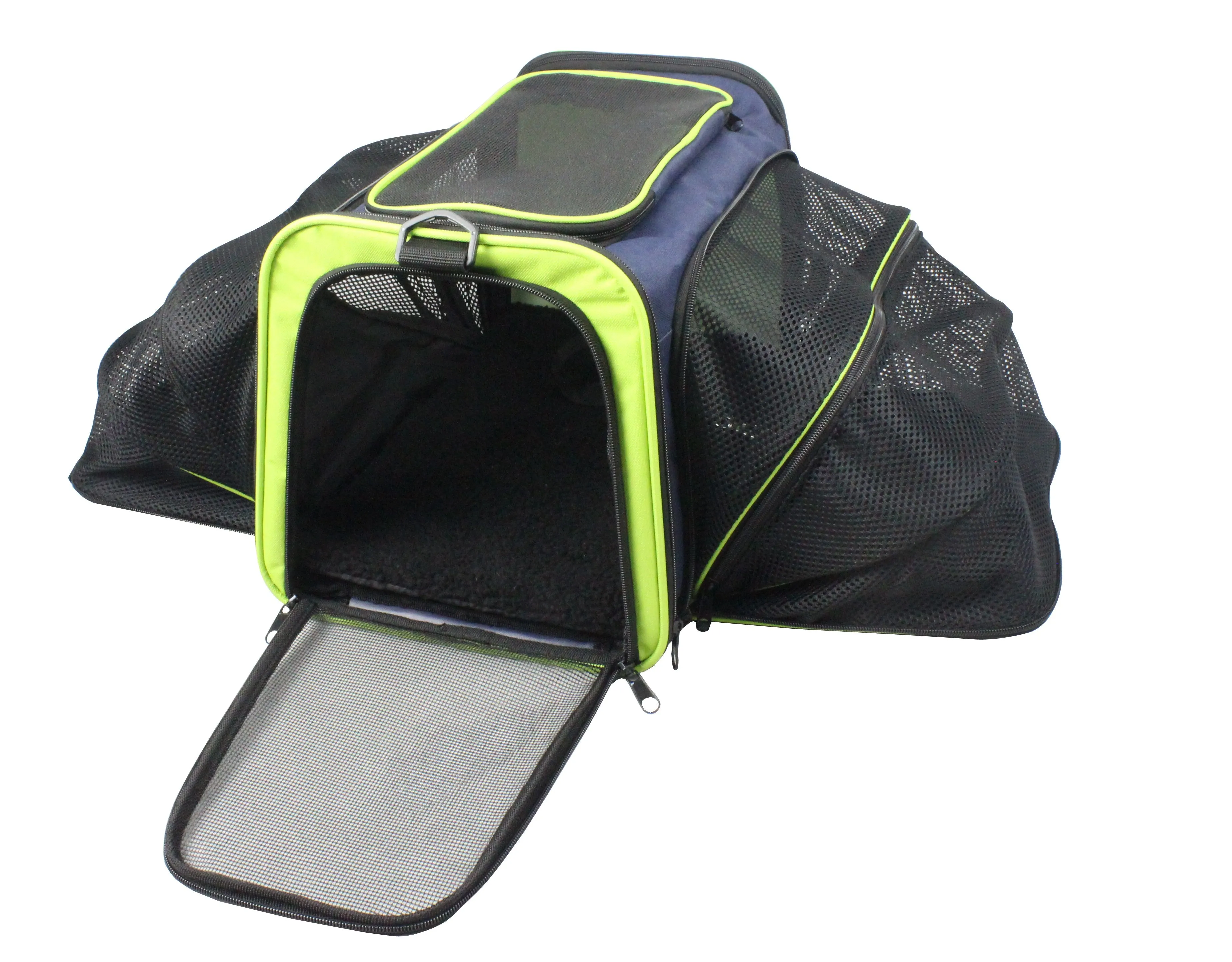 Pet Life Roomeo Folding Collapsible Airline Approved Pet Dog Carrier Crate: Color Blue