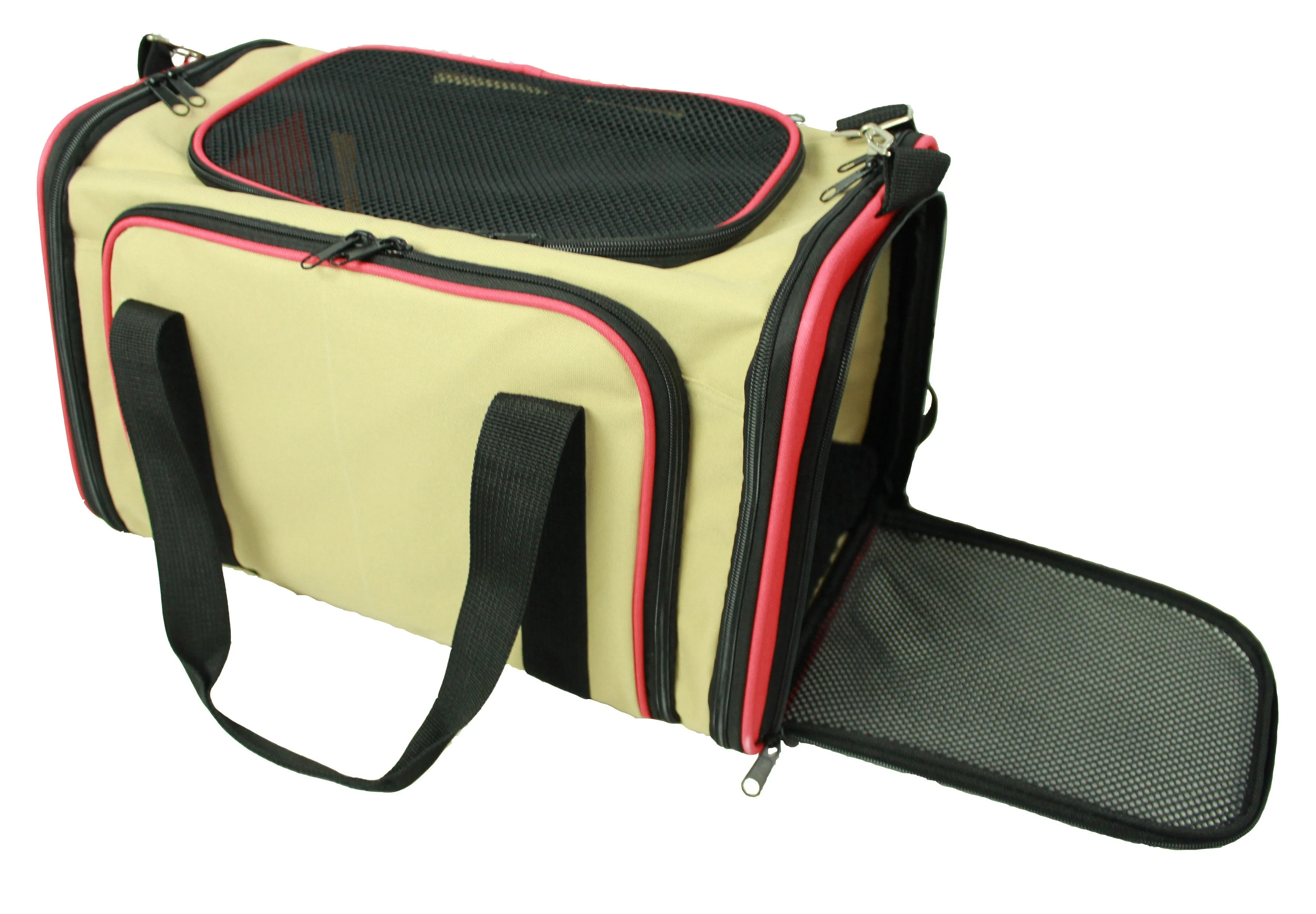 Pet Life Roomeo Folding Collapsible Airline Approved Pet Dog Carrier Crate: Color Blue