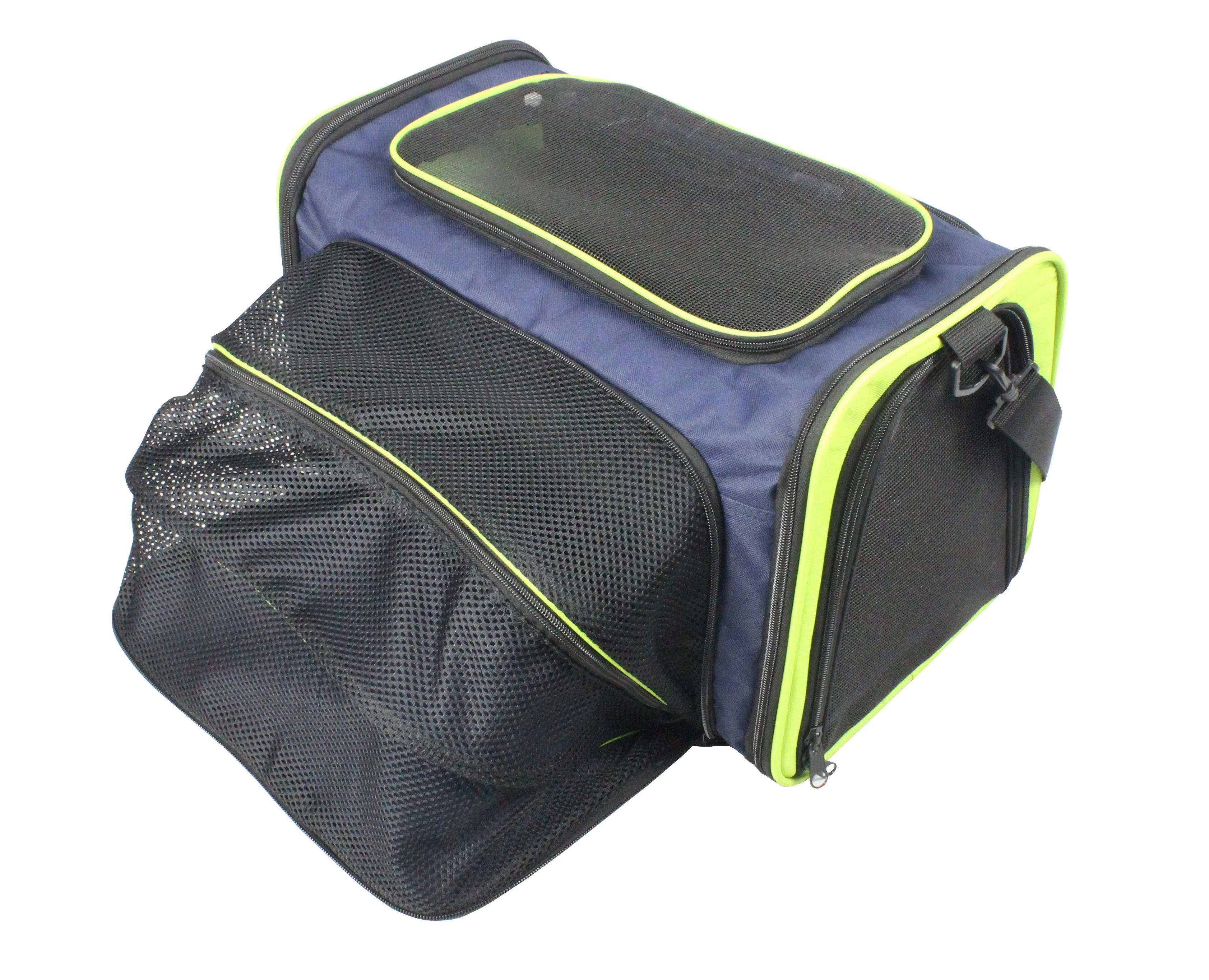 Pet Life Roomeo Folding Collapsible Airline Approved Pet Dog Carrier Crate: Color Blue