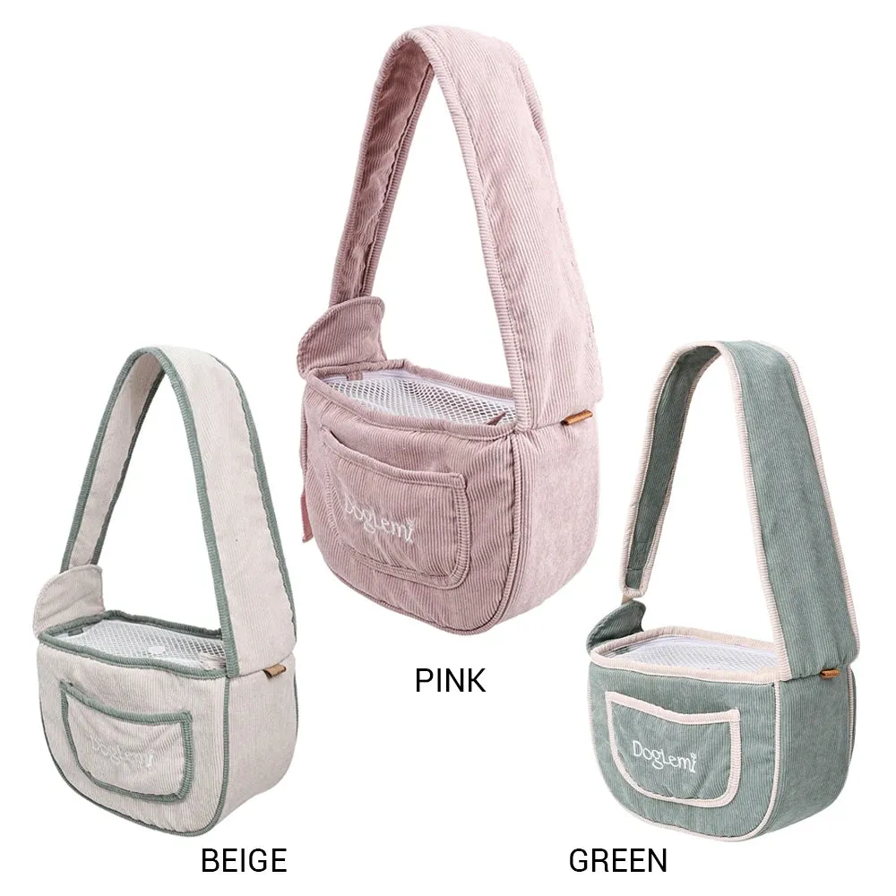 Pet Shoulder Bag - Lightweight Corduroy Travel Carrier