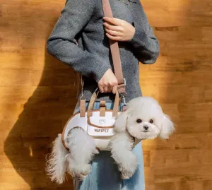 Pet Strap Artifact, Breathable Washable Dog Carrier Backpack, Multifunctional Double Shoulder Adjustable Dog Outing Bag Dog Accessories (Brown,Medium)