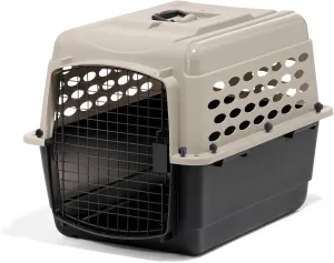 Petmate Vari Dog Kennel - Portable Dog Carriers & Crates for Medium Dogs, Made in USA, Airline-Friendly, Durable Plastic, Pet Carrier For Home and Travel, 28 Inches, Taupe and Black