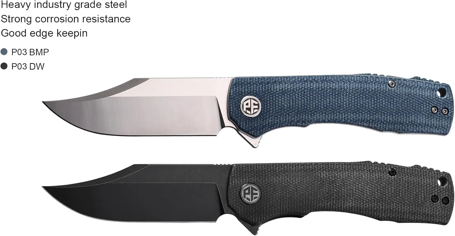 Petrified fish PFP03 Victor,3.58" K110 Stonewashed Blade,140g Micarta Handle Flipper Liner lock Folding knife (Brown Stonewashed)