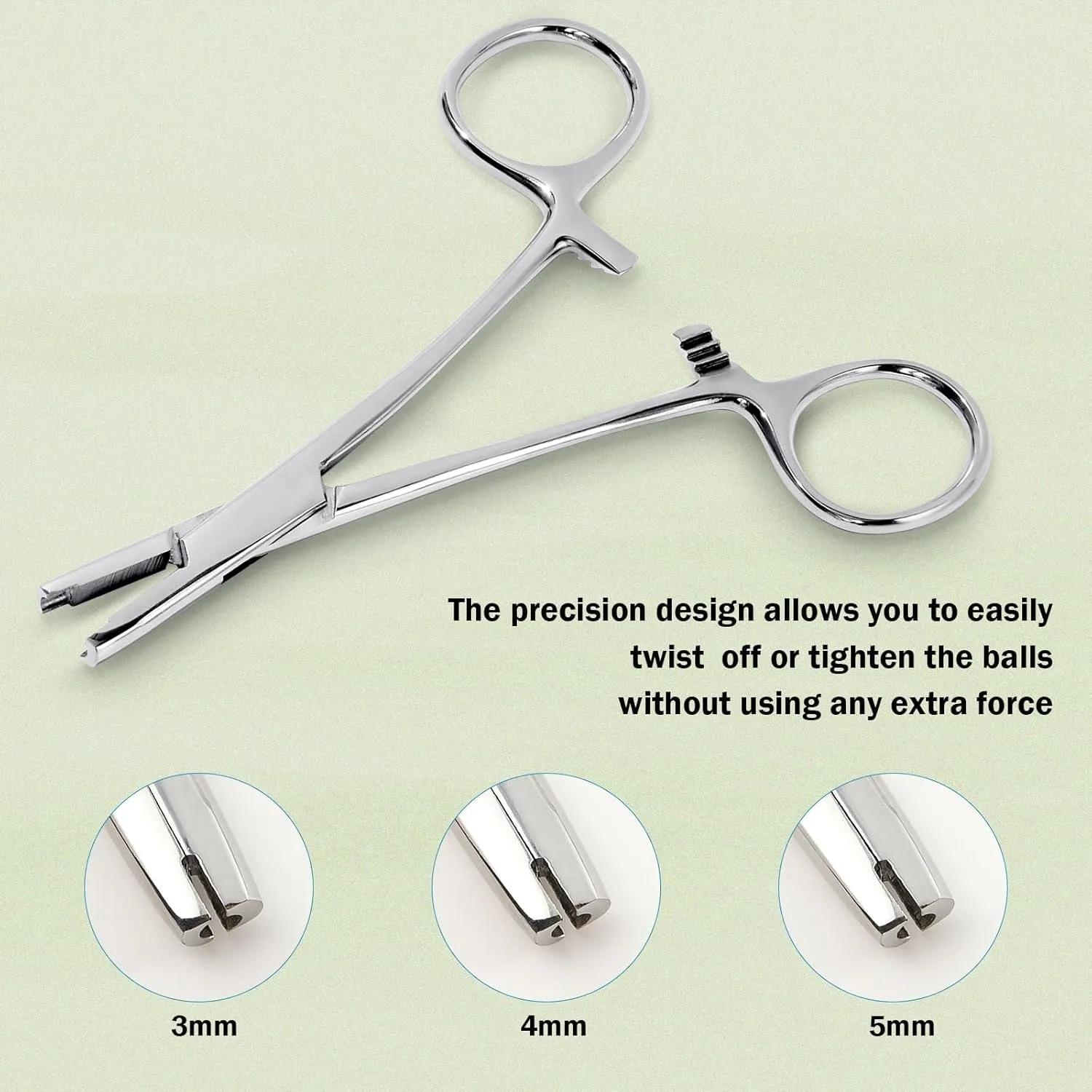 Piercing Ball Grabber Tool 3mm 4mm 5mm Piercing Ball Screw Removal Tool Reusable Bead Clamping Assistant Tool for Changing Jewelry