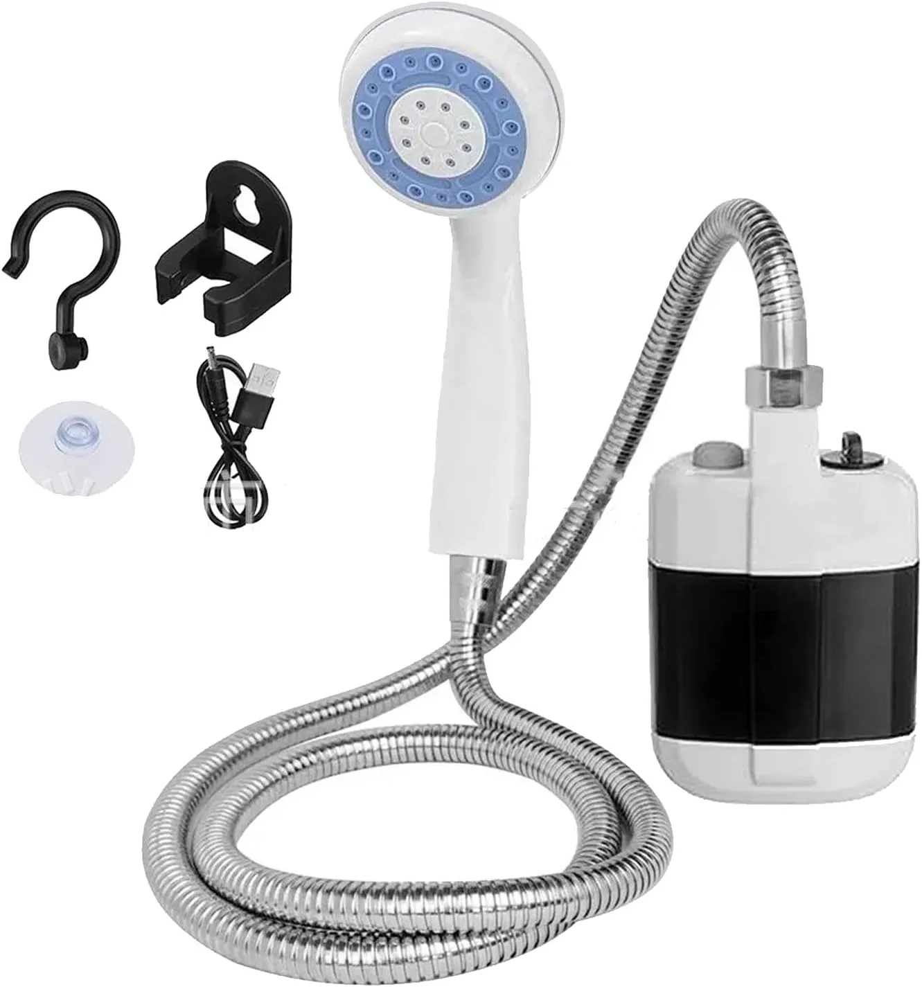 Pilipane Portable Shower, Portable Battery Powered Camping Shower Pump with ABS Material