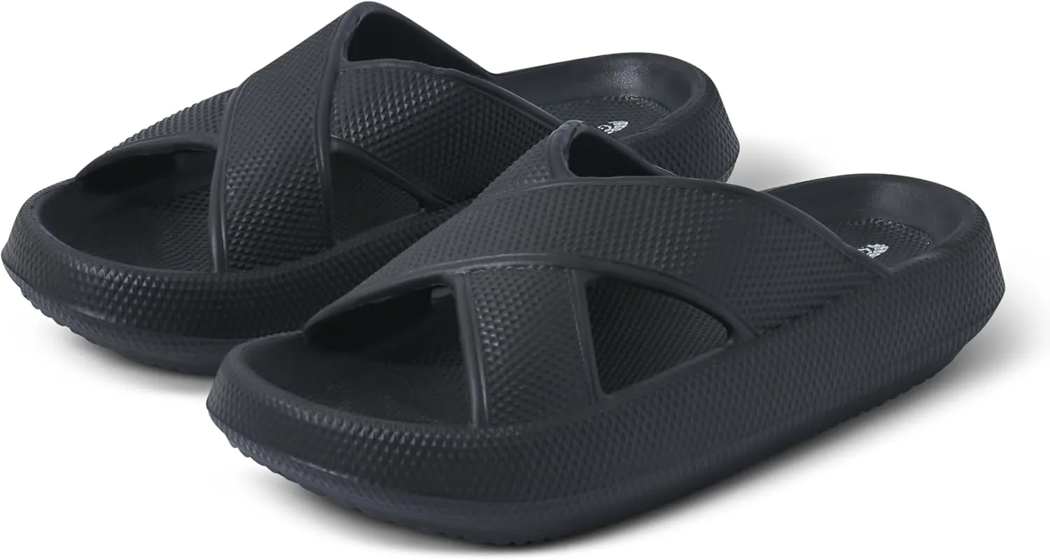 Pillow Slippers for Women and Men - Anti-Slip, Breathable House Shoes with Cross Strap Design, Cushioned Thick Sole for Ultimate Comfort and Versatility