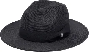 Pineapple&Star Sun Straw Fedora Beach Hat Fine Braid UPF50  for Unisex