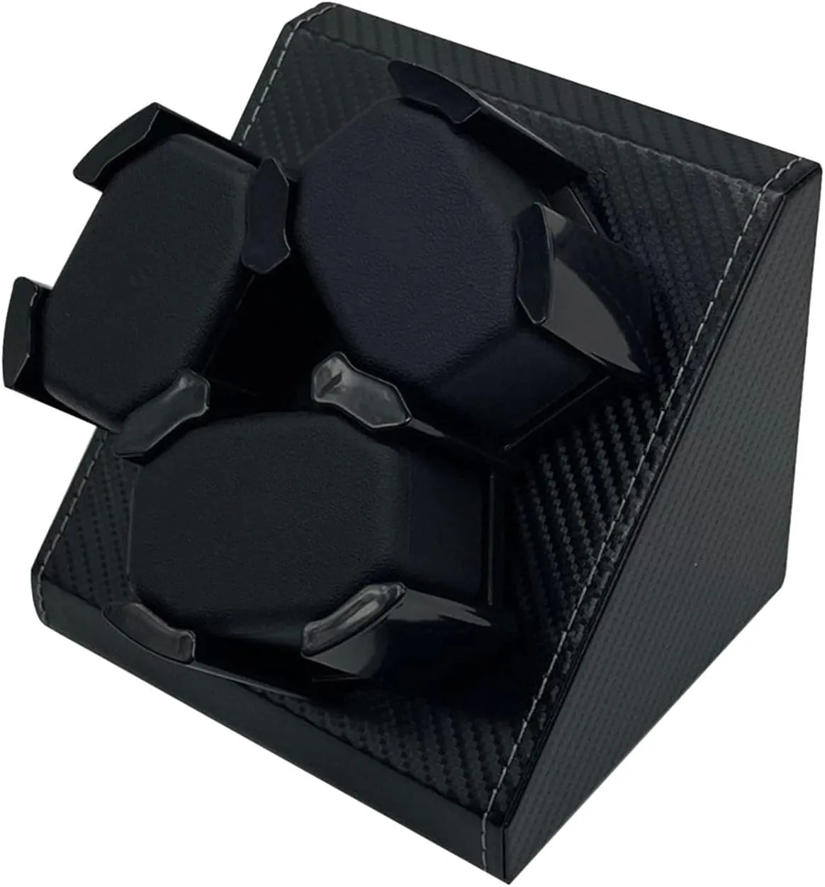 pistro 3 Watch Winder for Automatic Watch, PU Leather Organizer with 2 Rotation Modes, Desktop Box Collector for Mechanical Watches