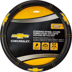Plasticolor 006693R01 Deluxe High Contrast Stitching Premium Steering Wheel Cover Compatible with Chevrolet for Cars, Trucks & SUV