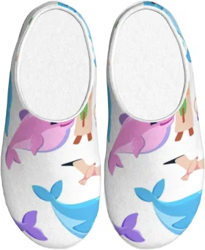 Plush cotton slippers Colorful Dolphin Warm and comfortable home slippers