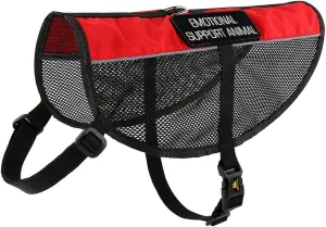 PLUTUS PET Emotional Support Dog Vest with 2 Free Removable Emotional Support Animal Patches, Reflective Lightweight Cool Mesh Dog Vests for Service Dogs,Red L,Girth 26.7-31.5"