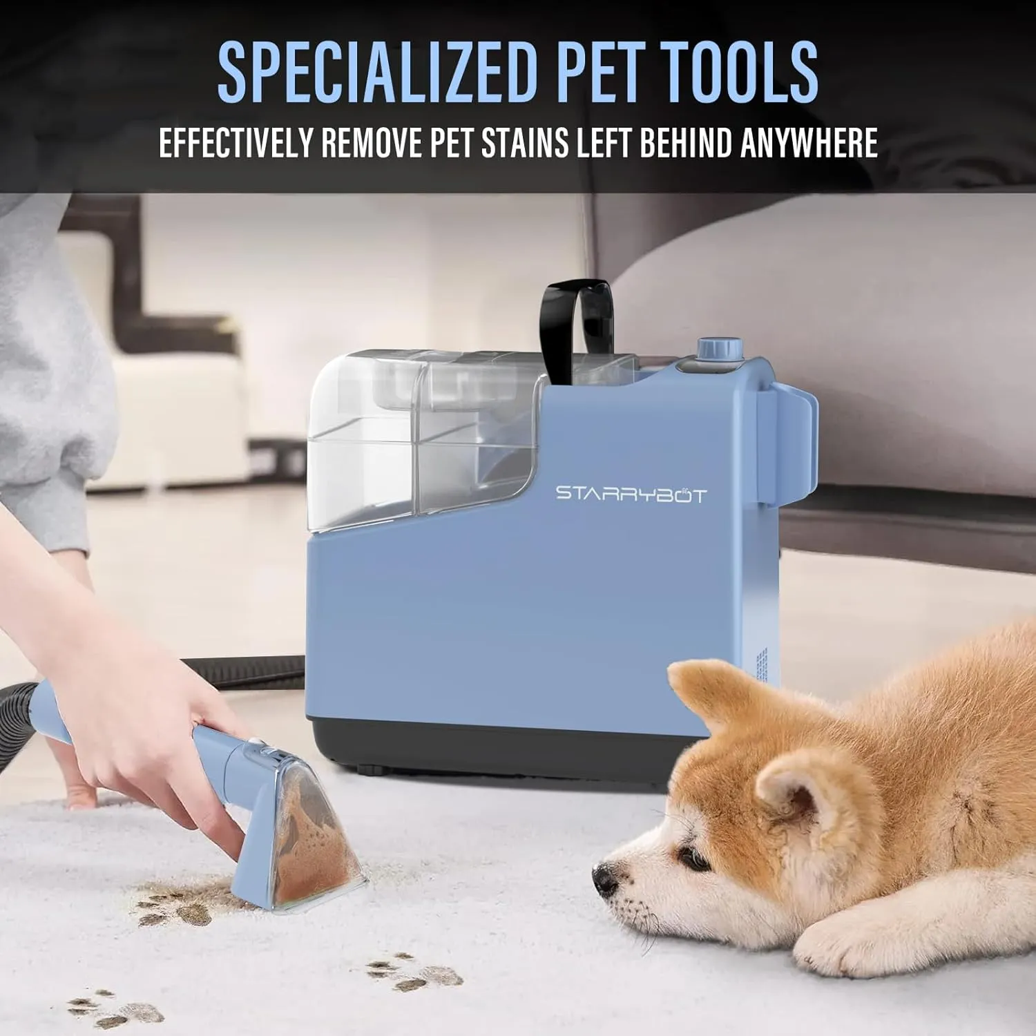 Portable Carpet & Upholestery Cleaner Machine for Pets, Spot, Stain,Couch Cleaner Machine with 12Kpa Powerful Suction,Car/Auto Detailer
