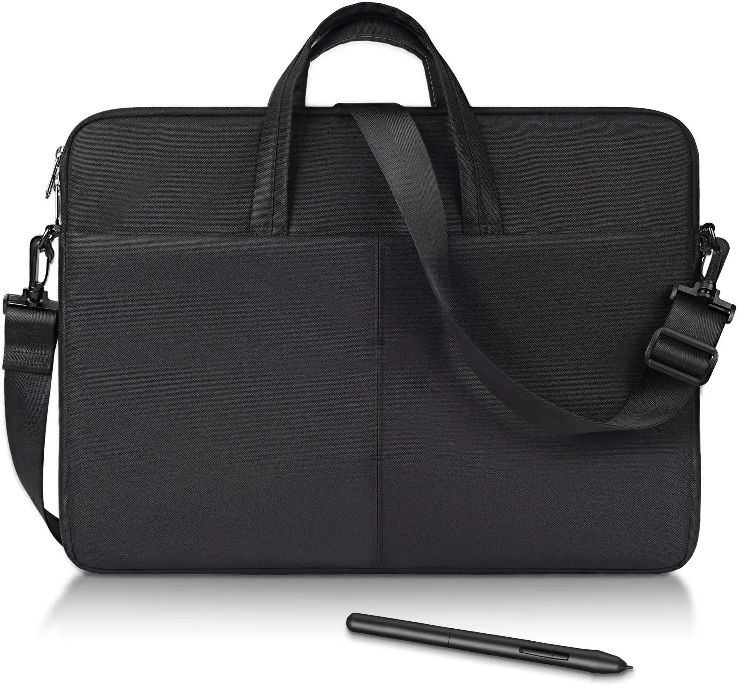 Portable Drawing Tablet Sleeve Shoulder Bag for Huion Kamvas Pro 16, Wacom Cintiq 16, XP-Pen Artist15.6 Pro, Graphics Tablet Case with Strap, Black