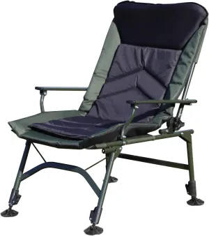 Portable Folding Reclining Camping Chair with Adjustable Backrest & Footrest, Heavy-Duty 600D Fabric & Steel Frame, Supports 330 lbs, for Indoor Outdoor Camping, Beach, Hiking (Black,Green)