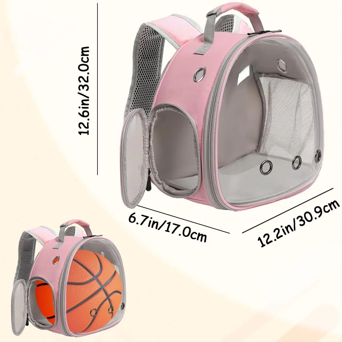 Portable Travel Backpack Habitat for Small Animal, Space Capsule Bubble Window Guinea Pig Bird Bearded Dragon Turtle Carrier Rabbit Squirrel Hamster Cage Breathable Handbag