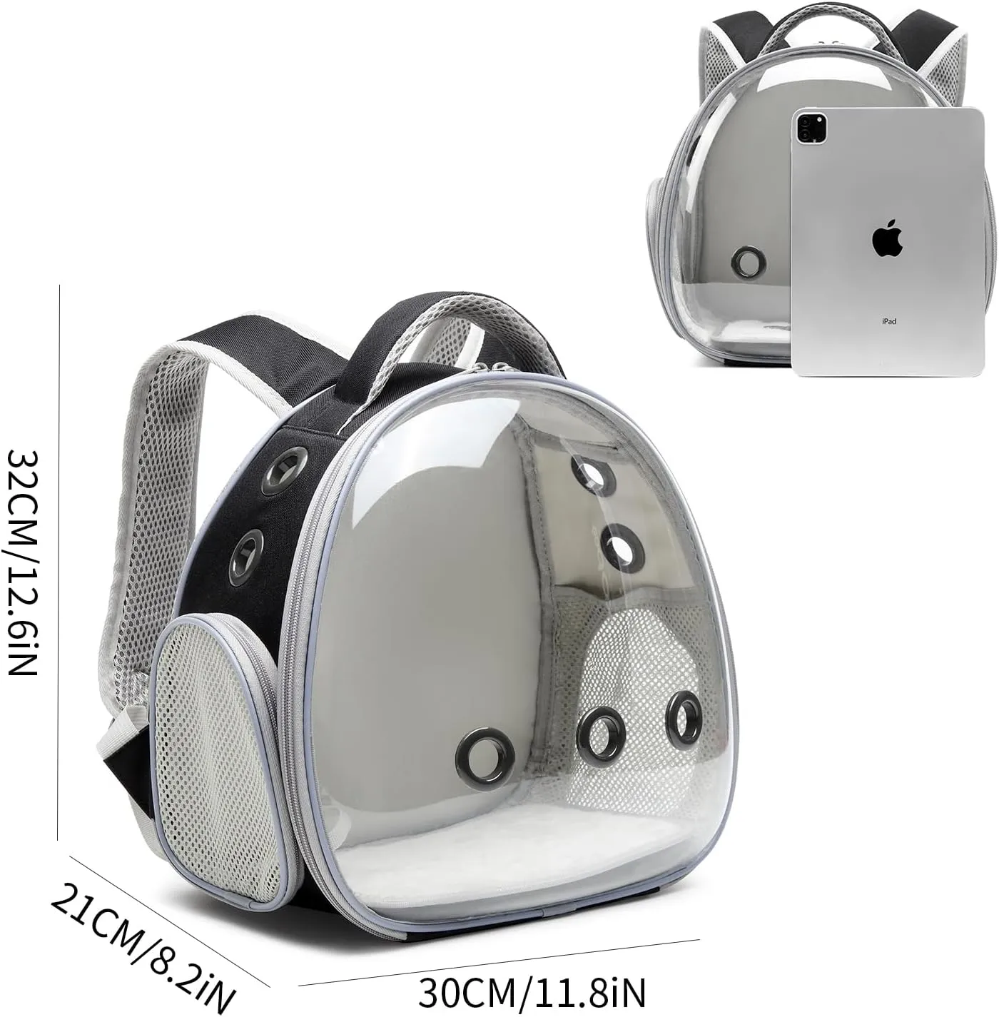 Portable Travel pet Backpack Carrier Hamster Bag Guinea Pig Bird Small Dog cat Backpack Turtle Carrier Rabbit Cage Rabbit Guinea Pig Squirrel Bearded Dragon Breathable Hangbag (Black)