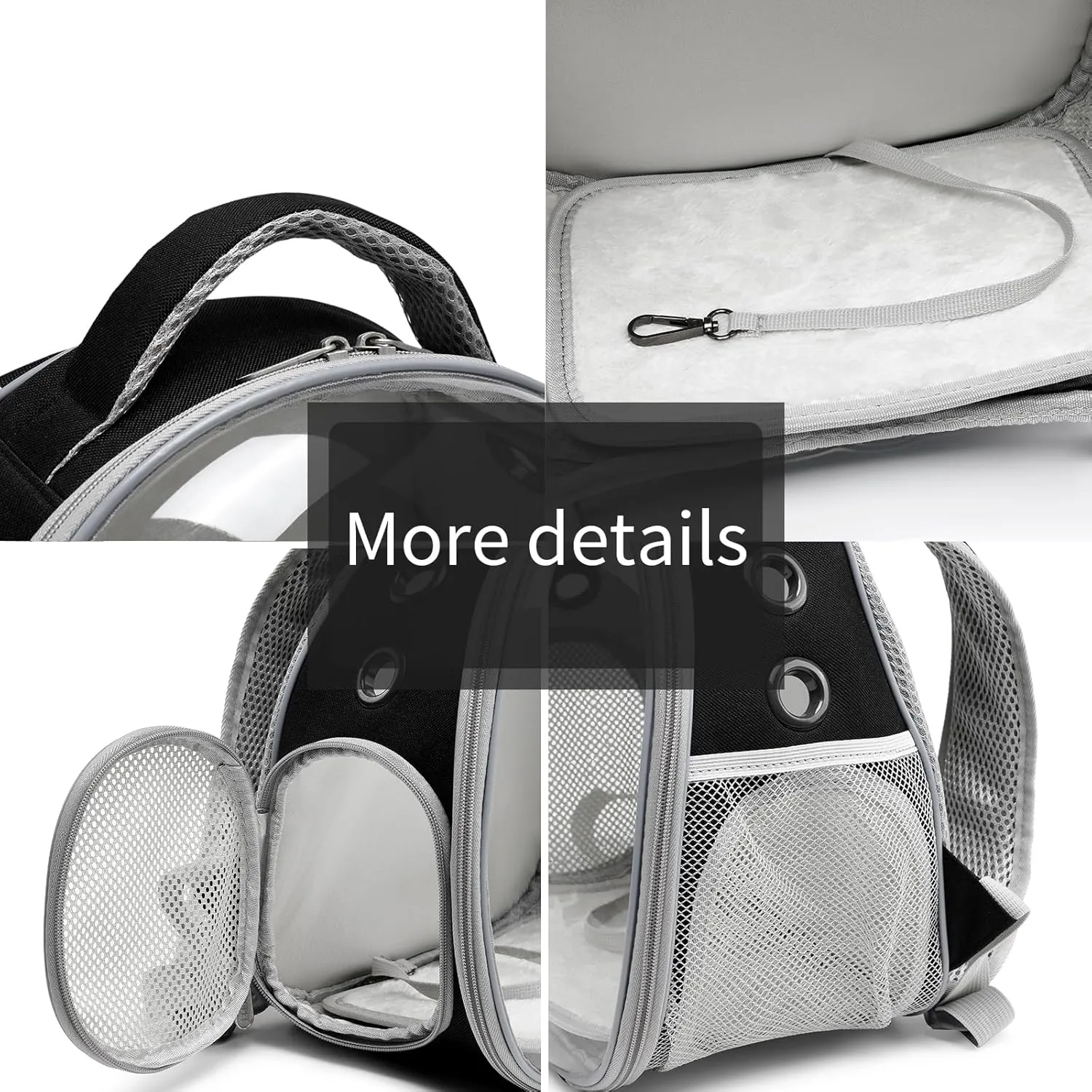 Portable Travel pet Backpack Carrier Hamster Bag Guinea Pig Bird Small Dog cat Backpack Turtle Carrier Rabbit Cage Rabbit Guinea Pig Squirrel Bearded Dragon Breathable Hangbag (Black)
