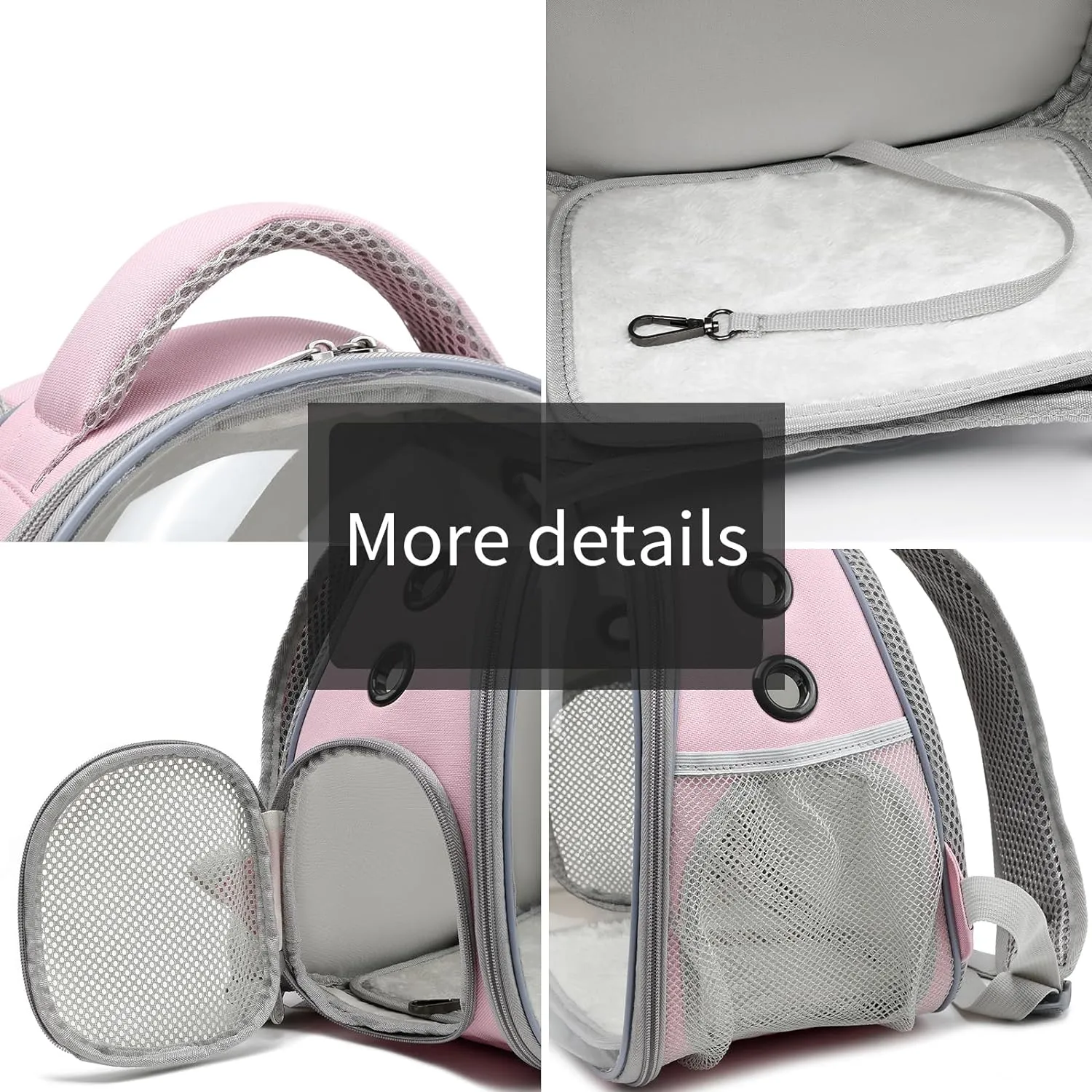 Portable Travel pet Backpack Carrier Hamster Bag Guinea Pig Bird Small Dog cat Backpack Turtle Carrier Rabbit Cage Rabbit Guinea Pig Squirrel Bearded Dragon Breathable Hangbag (Pink)