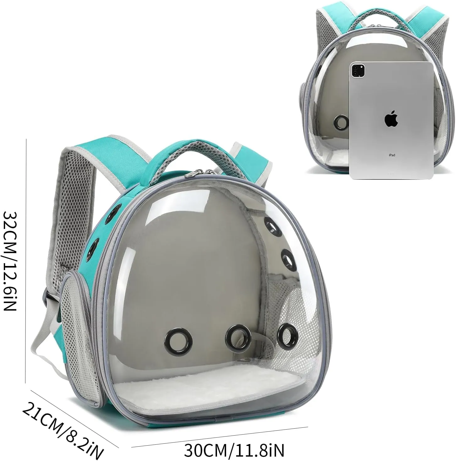 Portable Travel pet Backpack Carrier Hamster Bag Guinea Pig Bird Small Dog cat Turtle Rabbit Cage Rabbit Guinea Pig Squirrel Bearded Dragon Breathable Hangbag(Green)