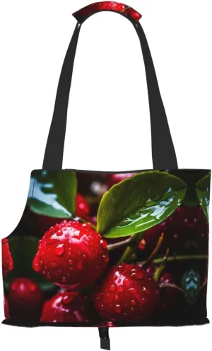 Post-Harvest Fruit Printed pet Shoulder Bag - Foldable Design, Small cat and Dog Travel Bag