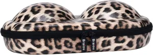 Premium Bra Case Braiou Lingerie Travel Bag Zip Underwear Organizer Bag for A-DD Cup [Leopard Print] (Light Yellow)