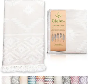 Premium Turkish Beach Towel (35”x67”) Suitable for Adults and Kids 100% Natural Cotton Quick Dry and Sand Free Turkish Towel Beach Blanket– Beige Sand Color
