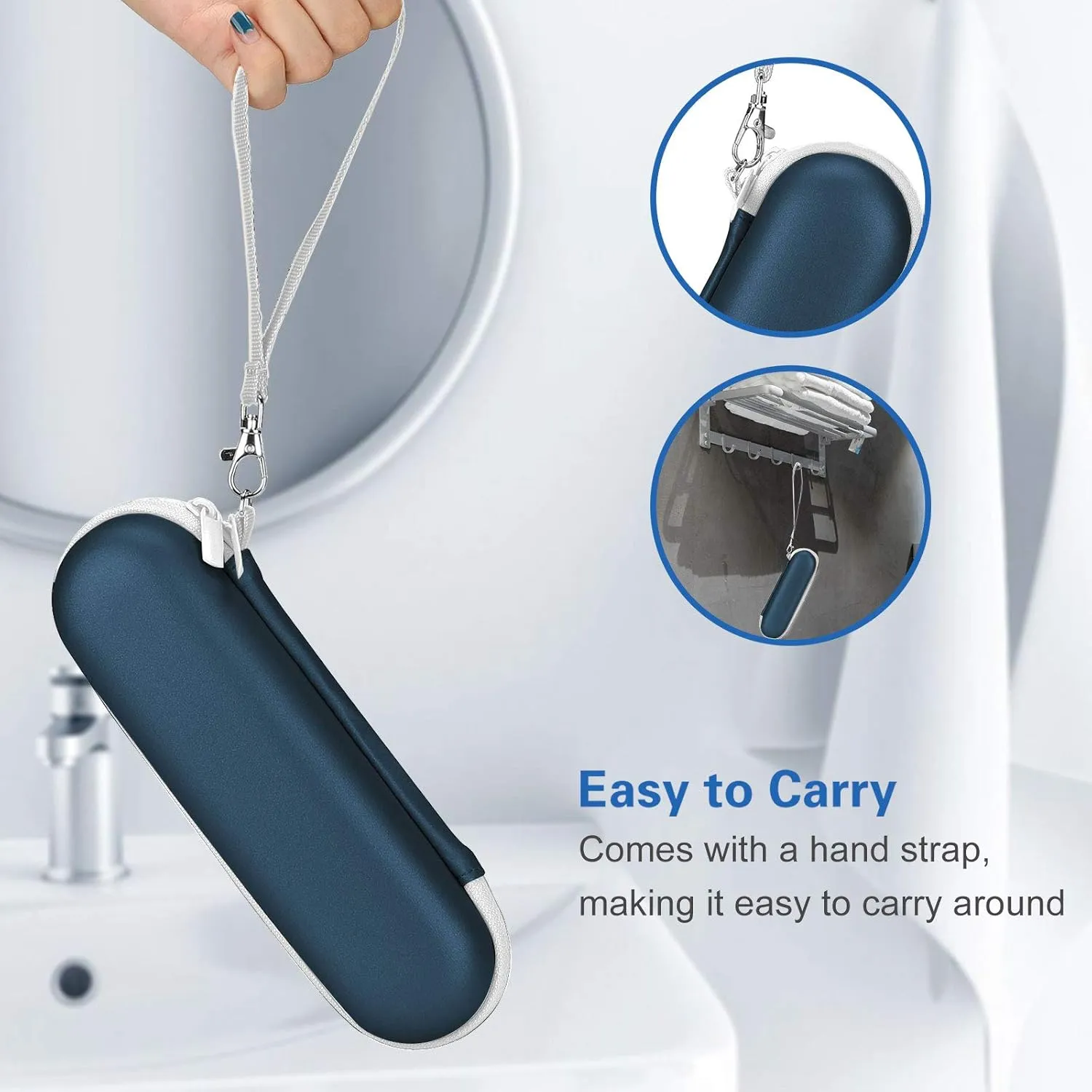 ProCase Travel Case for Oral-B/Oral-B Pro Smartseries/IO Serie Sonicare Protective Clean Electric Toothbrush, Hard EVA Case Cover Storage Bag Holder with Mesh Pocket for Accessories -Navy
