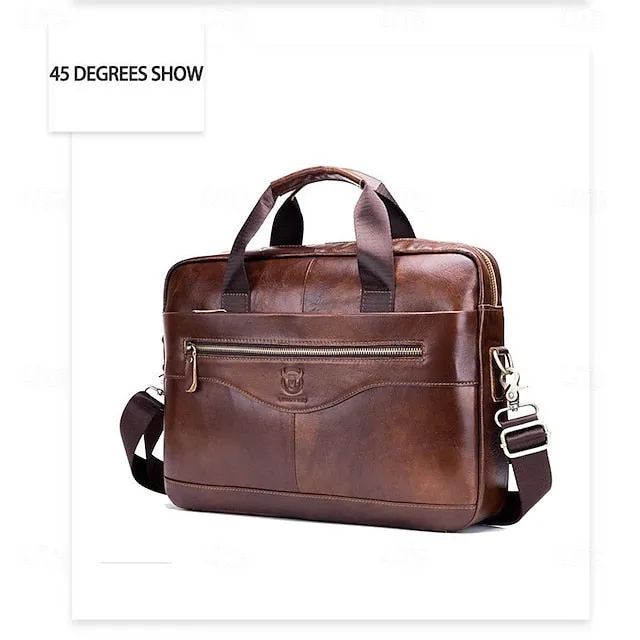 PU Leather Laptop Shoulder Messenger Bag Briefcase15.4 Inch Laptop Bags High Quality Business Massager Bag Men Brand Real Leather Handbags