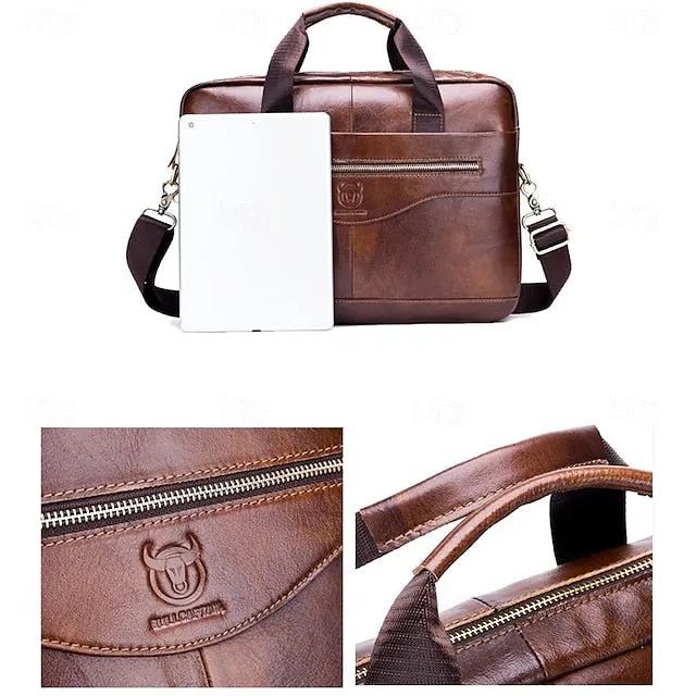 PU Leather Laptop Shoulder Messenger Bag Briefcase15.4 Inch Laptop Bags High Quality Business Massager Bag Men Brand Real Leather Handbags