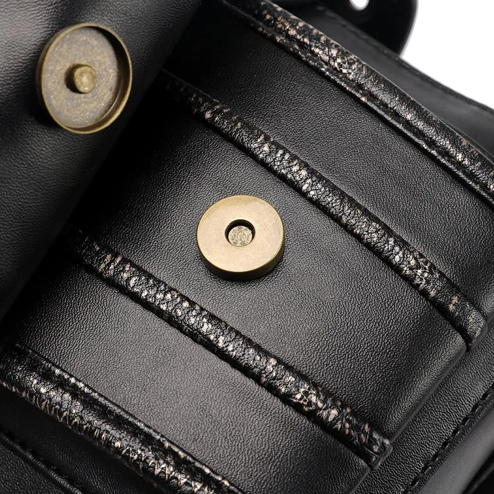 Punk Gothic Carry Purse Women Handbag Single Shoulder Waist Bag Cell phone Wallet Steampunk Retro Women Travel Purse Motorcycle Bag