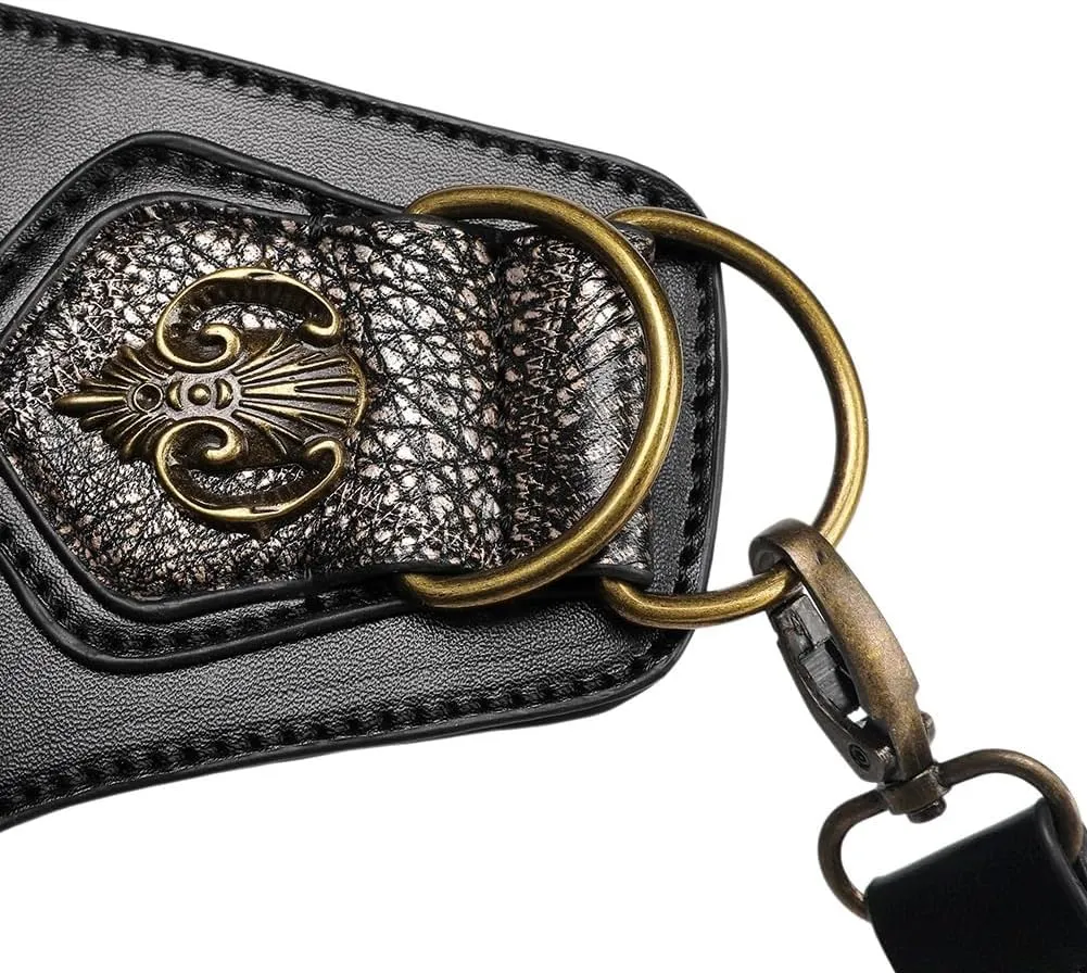 Punk Gothic Carry Purse Women Handbag Single Shoulder Waist Bag Cell phone Wallet Steampunk Retro Women Travel Purse Motorcycle Bag