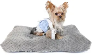Puppy Bed for Small Dogs Washable Crate Bed for Cages 22 inch Warming Cozy Soft Pet Pad with Anti-Slip Up to 15 lbs Pets Pillows fit Small Size Dogs or Kitten,22x13 Dark Grey