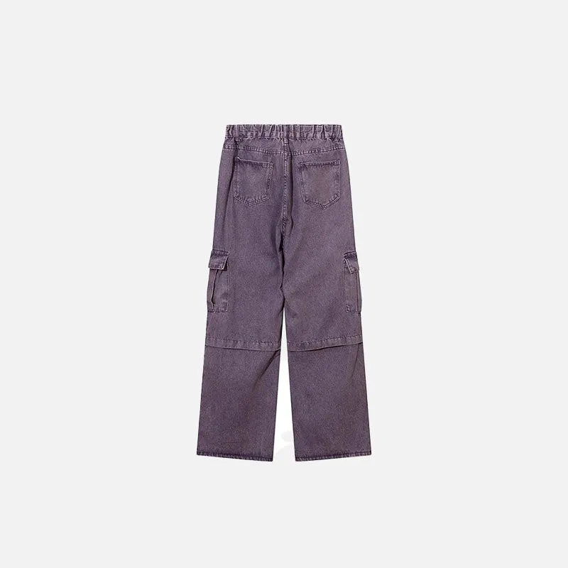 Purple Multi-pocket Denim Jeans
