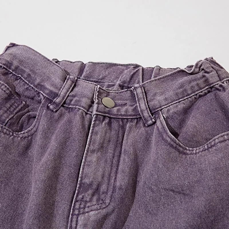 Purple Multi-pocket Denim Jeans