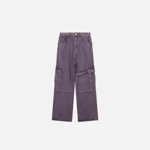 Purple Multi-pocket Denim Jeans