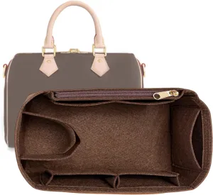 Purse Organizer Inserts for Speedy 35 Felt Purse Inserts HandBag and Tote bag Neverful Organizer Insert (Brown,X-Large